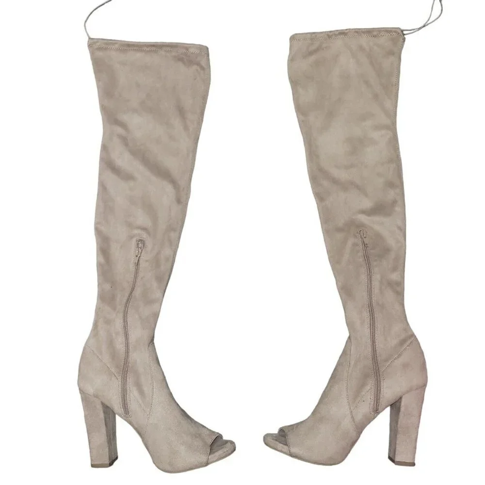 CARLOS Over The Knees Suede Boots Women's. Size 7.5. Excellent Condition Pre-own